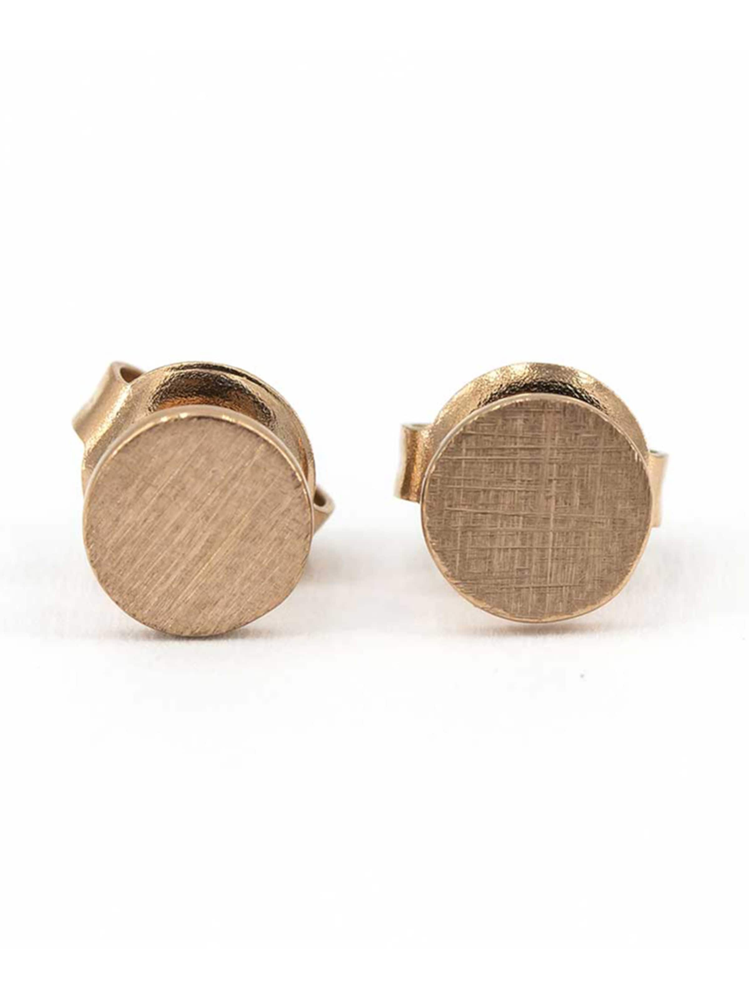 Sergio Engel Ohrringe 'Pura Ohrring 05 Minimalistischer Edelstahlstecker mit gekratzter Oberfläche'‌‌‌‌‌‌‌‌‌ in Gold