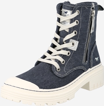 MUSTANG Lace-Up Ankle Boots in Blue: front