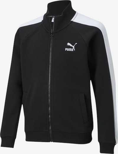 PUMA Athletic Zip-Up Hoodie 'Classics T7' in Black / White, Item view