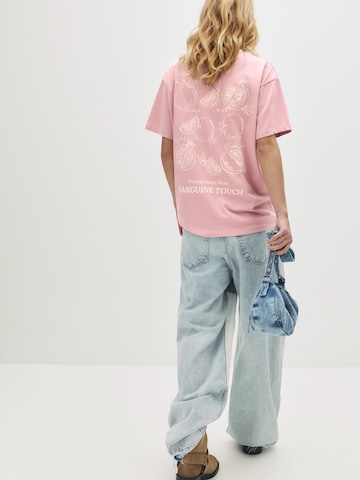 T-shirt Pull&Bear en rose : devant