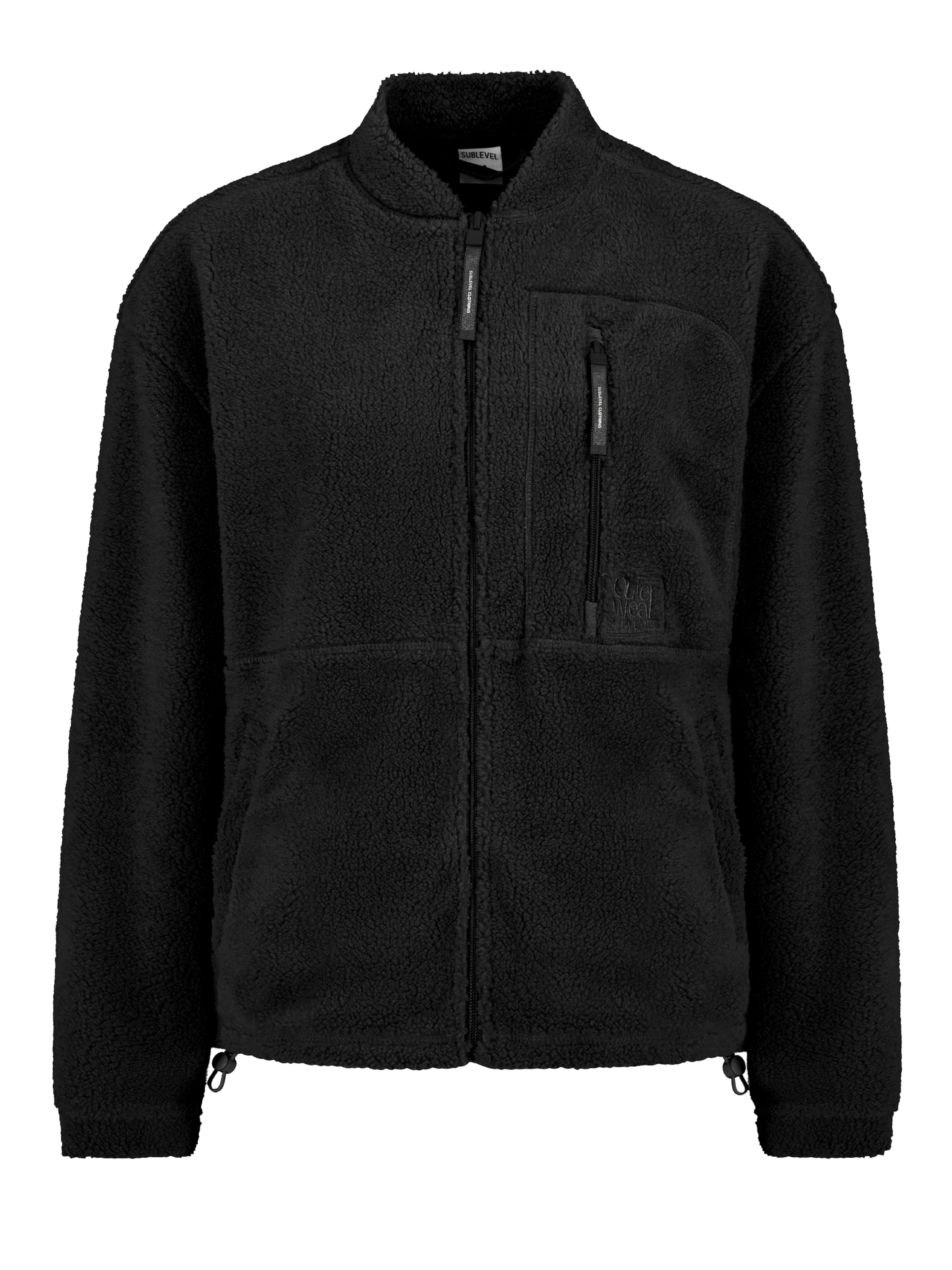 Sublevel Fleece jas in Zwart: voorkant