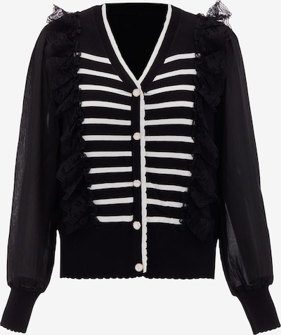 NAEMI Cardigan i sort / hvid, Produktvisning