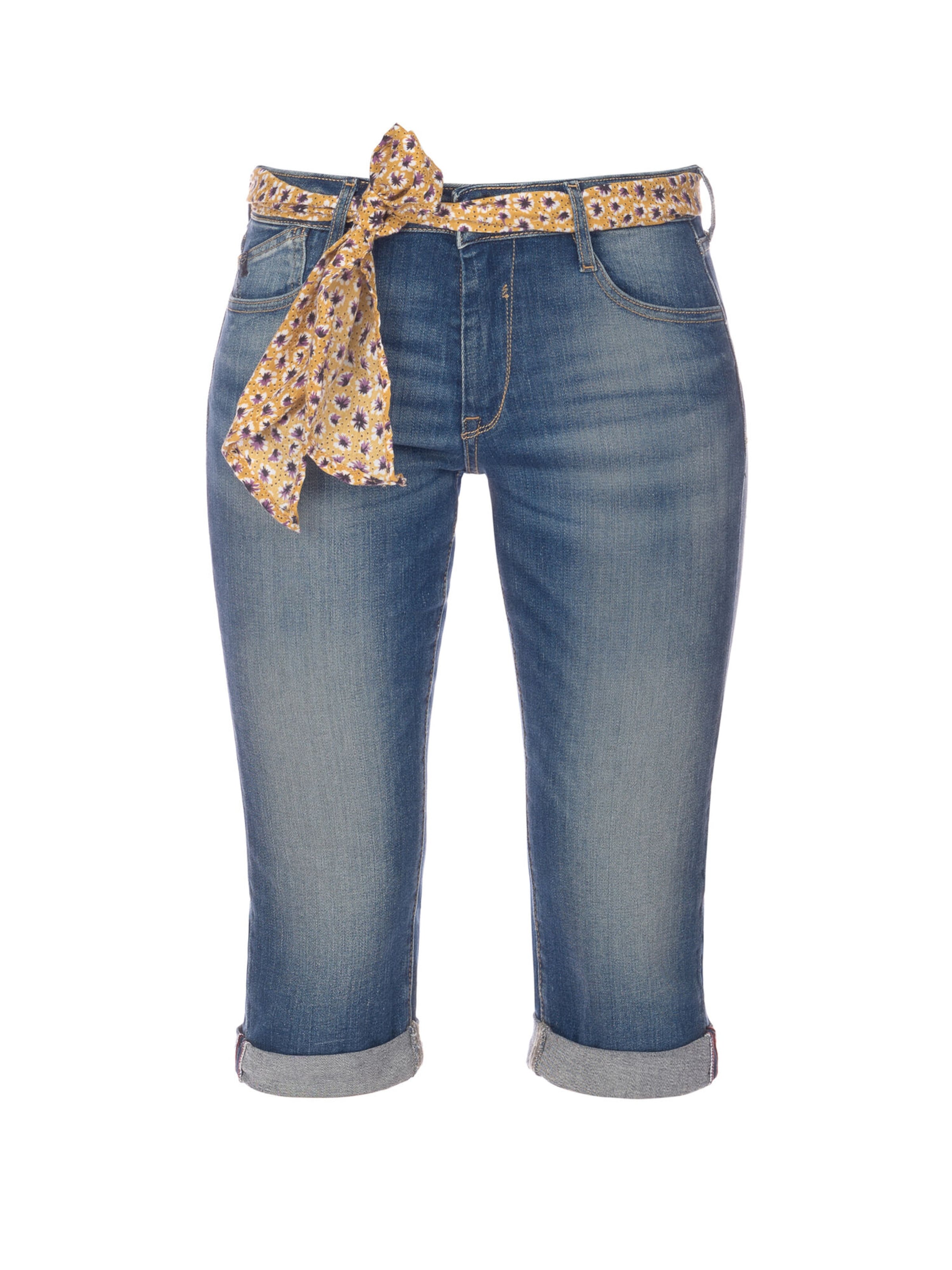 Le Temps Des Cerises Slimfit Broek in Blauw: voorkant