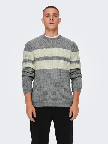 Only & Sons Sweter 'Sazlo' w kolorze szary: przód