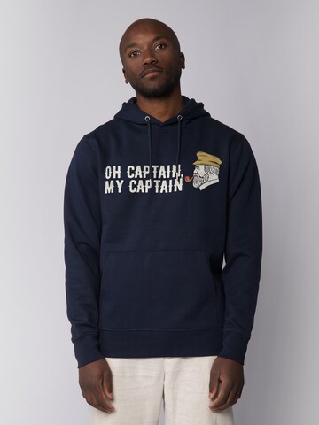 Sweat-shirt 'Oh Captain My Captain' Watapparel en bleu : devant