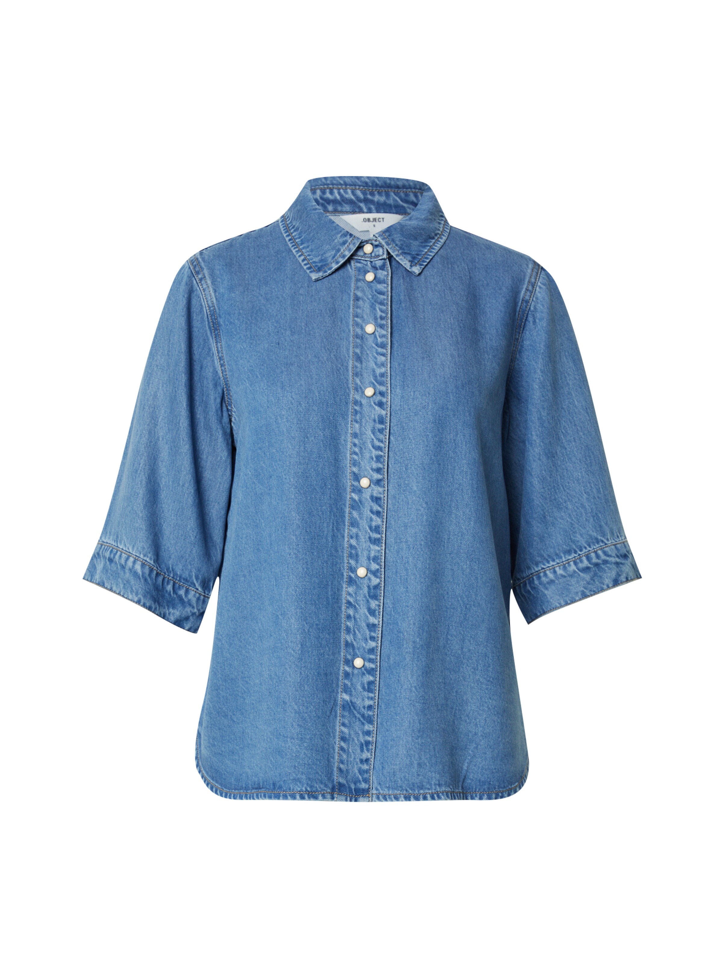 OBJECT Блуза 'Frame' в синьо: отпред