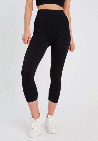 Leif Nelson Skinny Broek in Zwart: voorkant