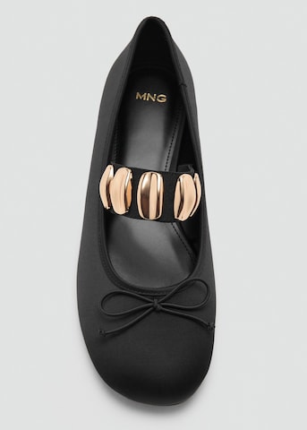 MANGO Ballet Flats with Strap 'Fant' in Black