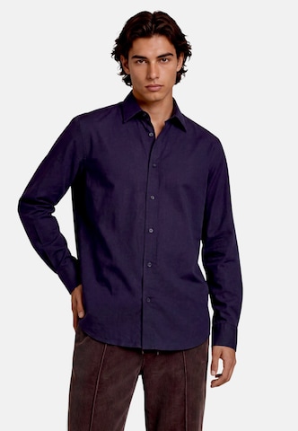 zero Regular fit Overhemd in Blauw: voorkant