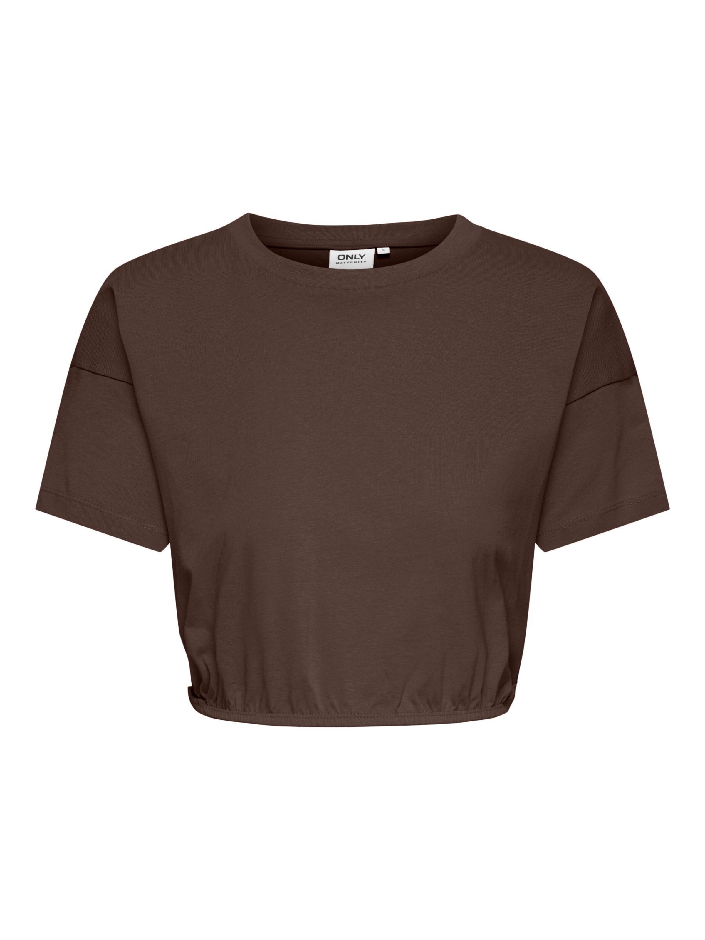 Only Maternity Shirt in Bruin: voorkant