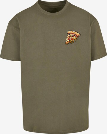 Merchcode T-Shirt 'Pizza Comic' in Grün: predná strana