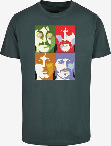 Merchcode Shirt 'Beatles -  Color Heads' in Green: front