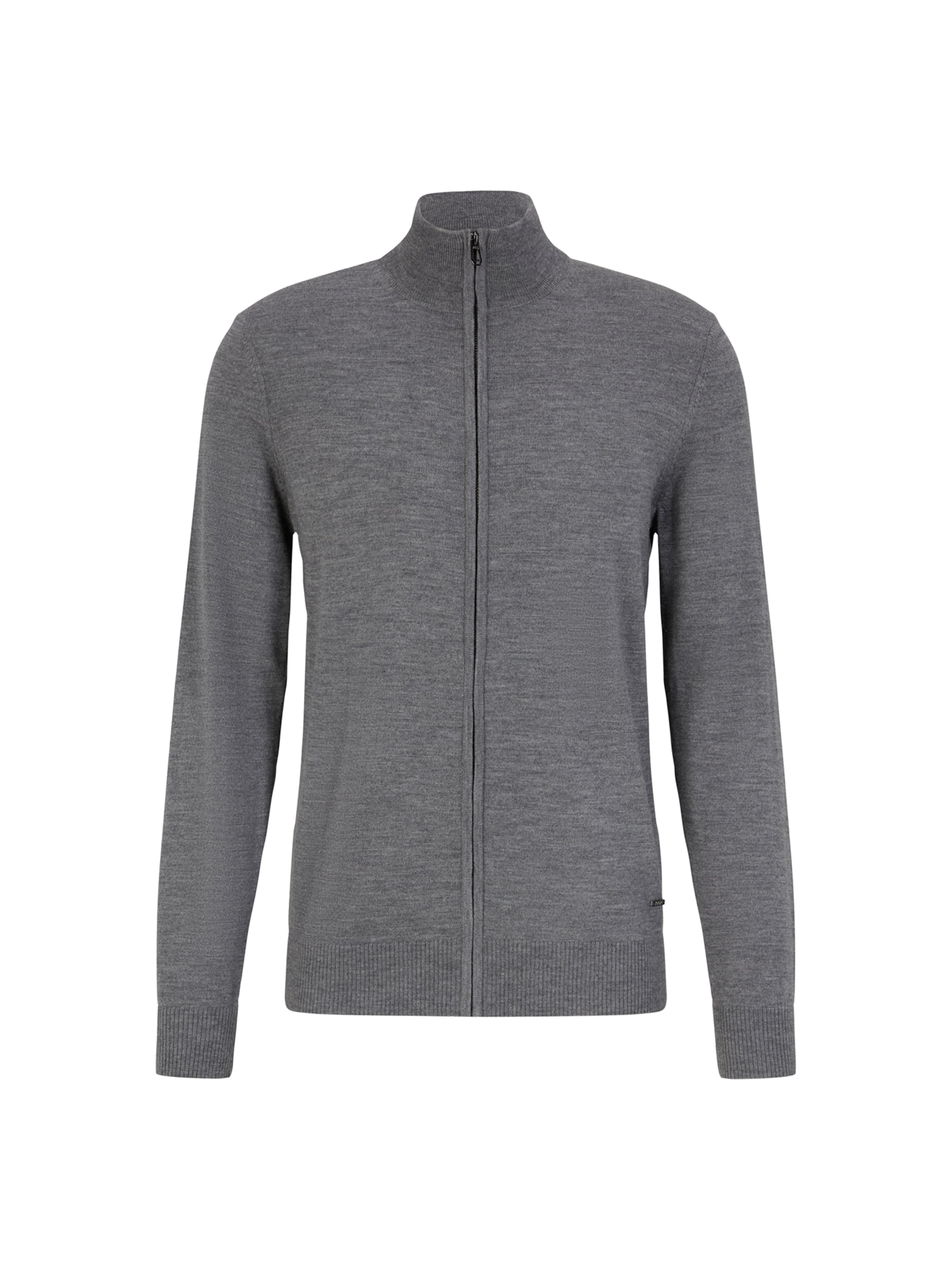 JOOP! Gebreid vest ' Davis ' in Grijs: voorkant