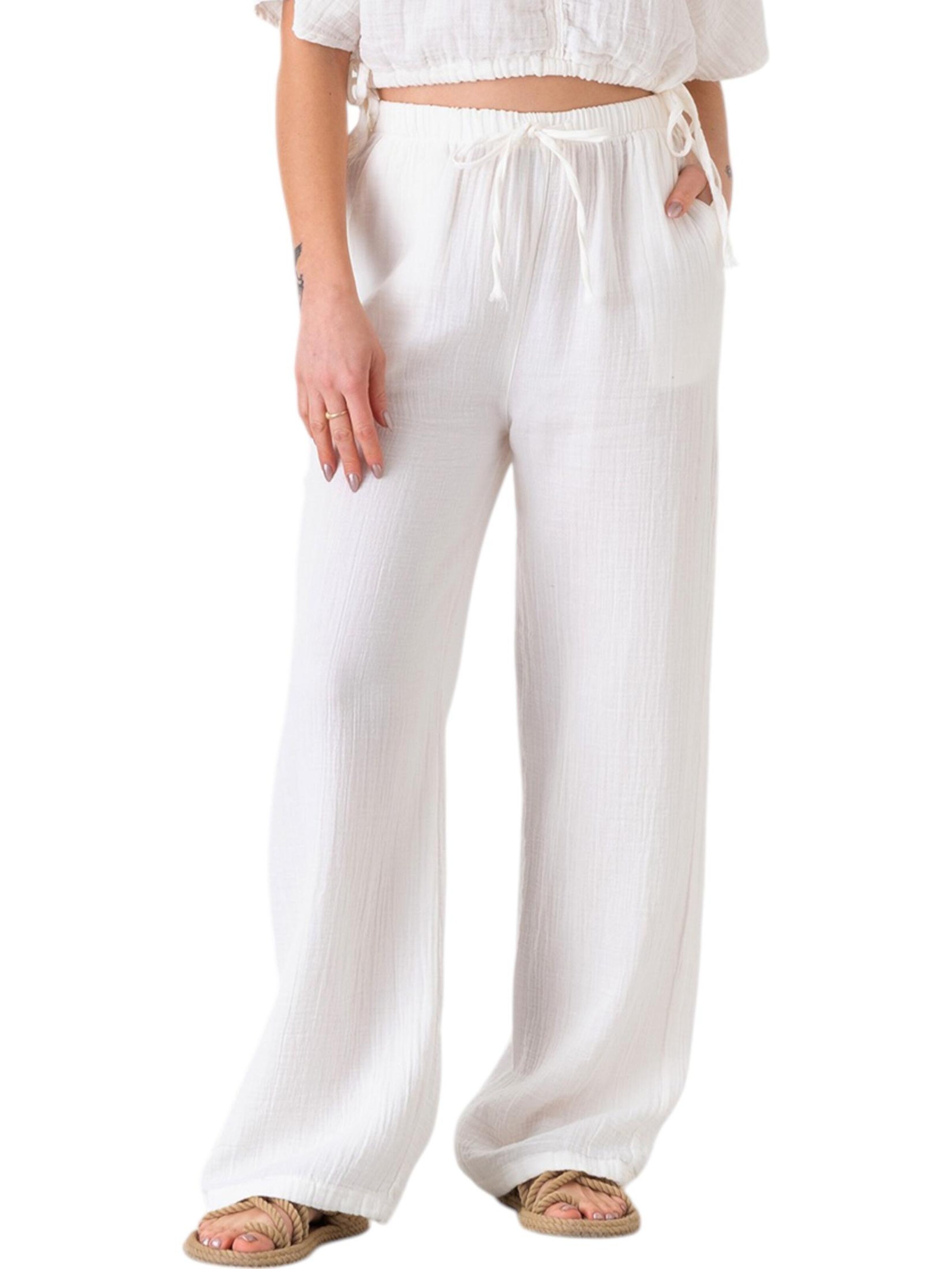 WENOR Wide Leg Bukser 'Eleni' i hvid