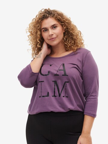 Zizzi Shirt 'Mally' in Purple: front