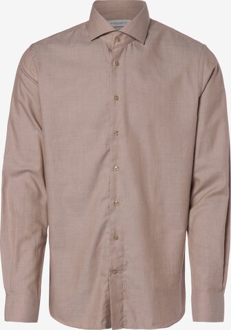 Profuomo Slim Fit Businesshemd in Beige: predná strana