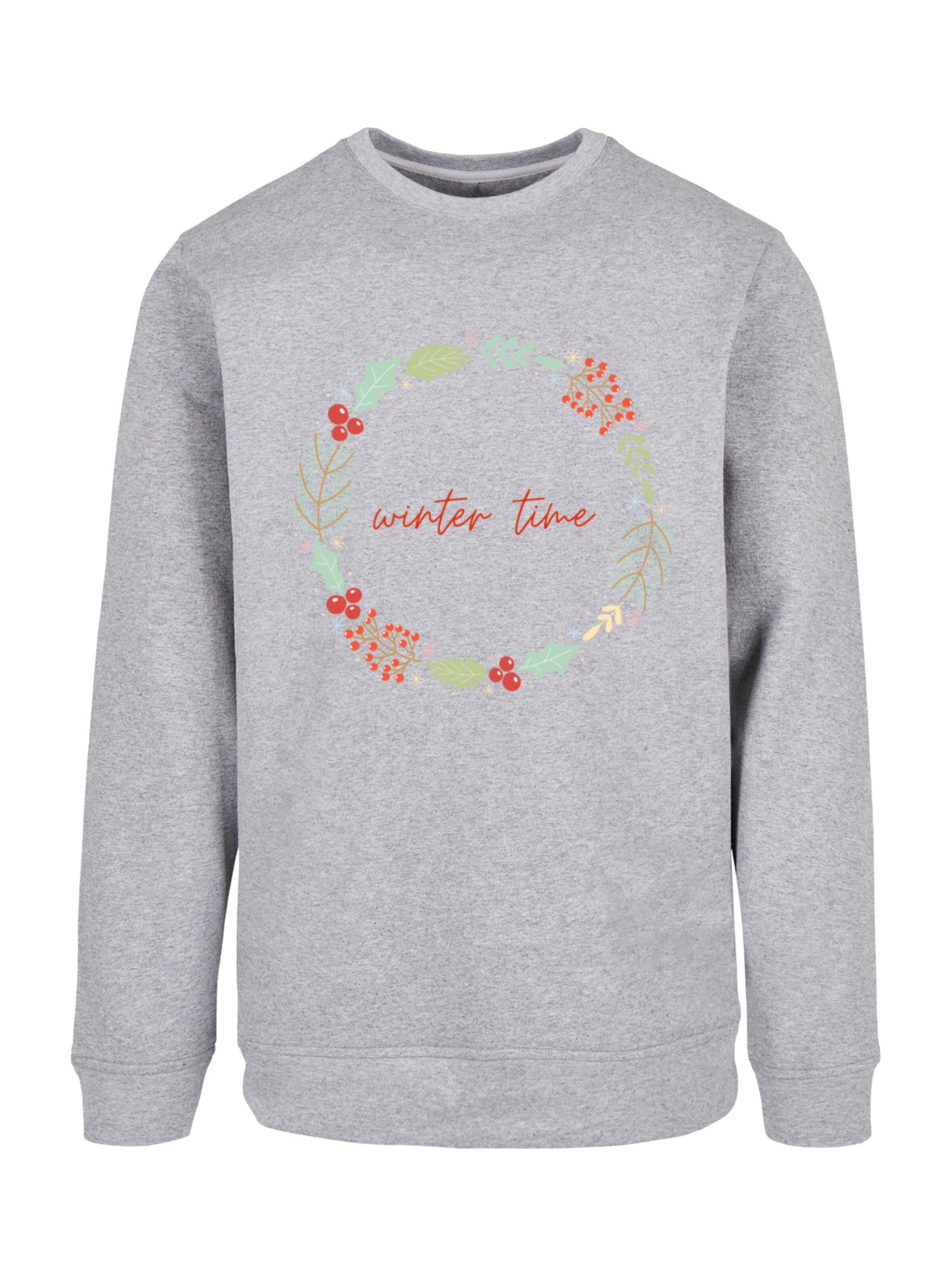 F4NT4STIC Sweatshirt 'Winter Time' in Grey: front