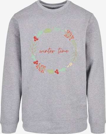 F4NT4STIC Sweatshirt 'Winter Time' in Grijs: voorkant