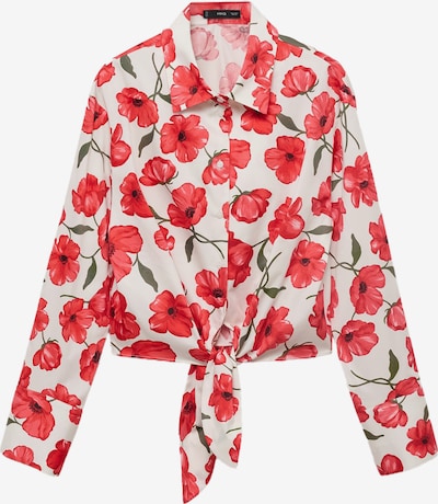 MANGO Pusero 'POLA' värissä tummanvihreä / punainen / vaaleanpunainen / valkoinen, Tuotenäkymä