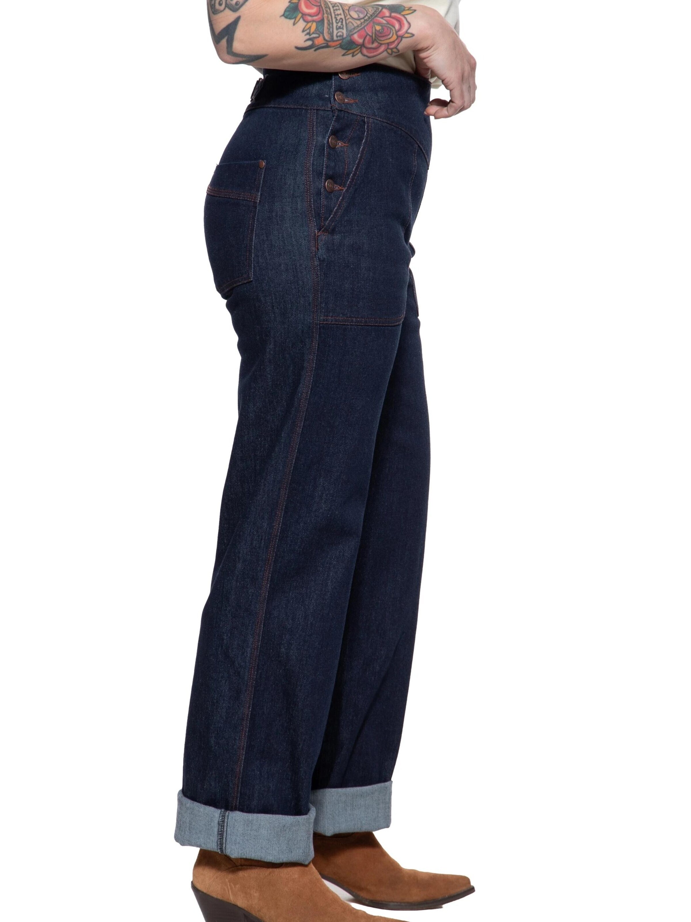 Queen Kerosin Regular Jeans 'Josie' in Blue
