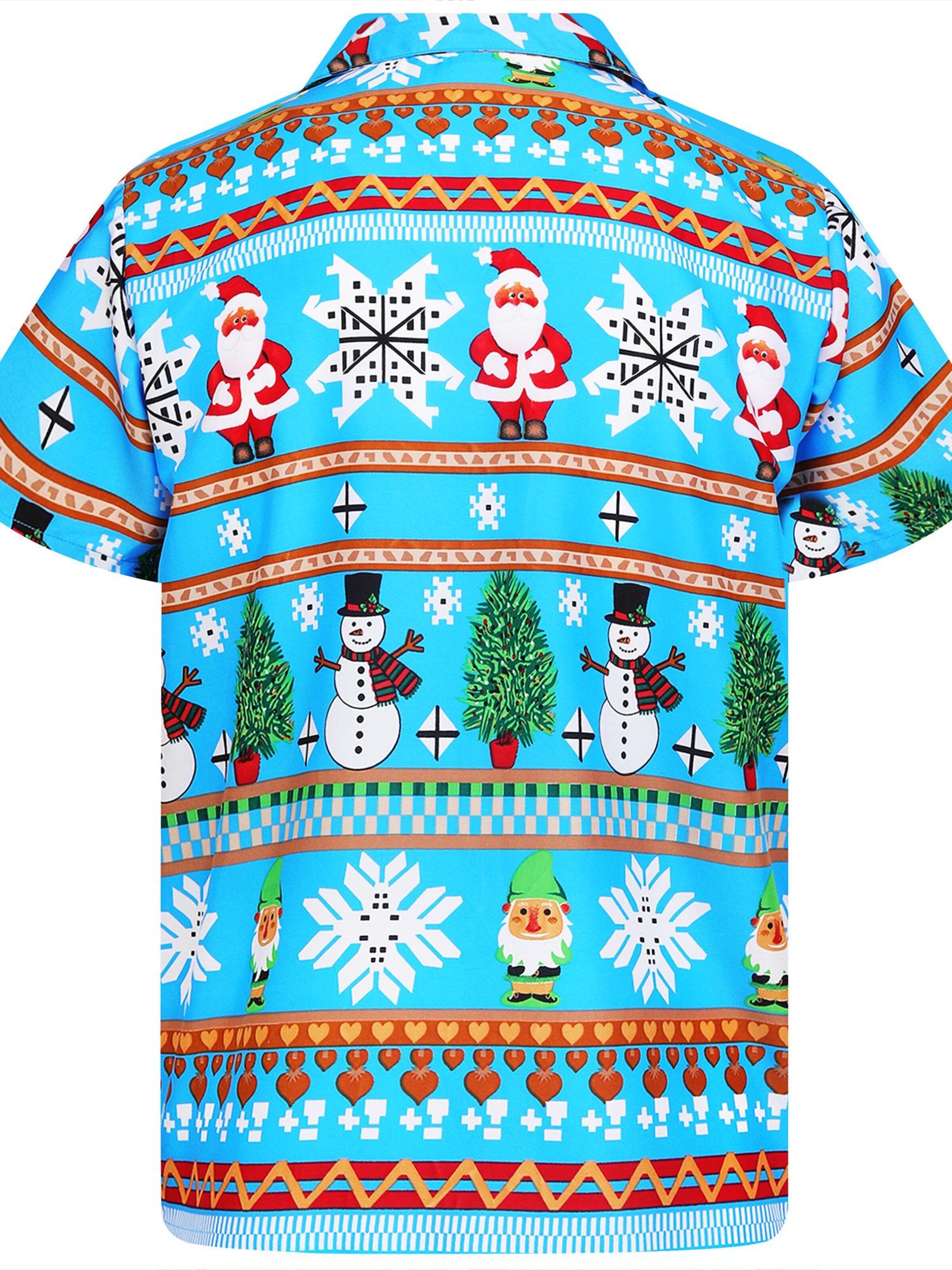 King Kameha Regular Fit Hemd 'Christmas Rows'‌‌‌‌‌ in Blau