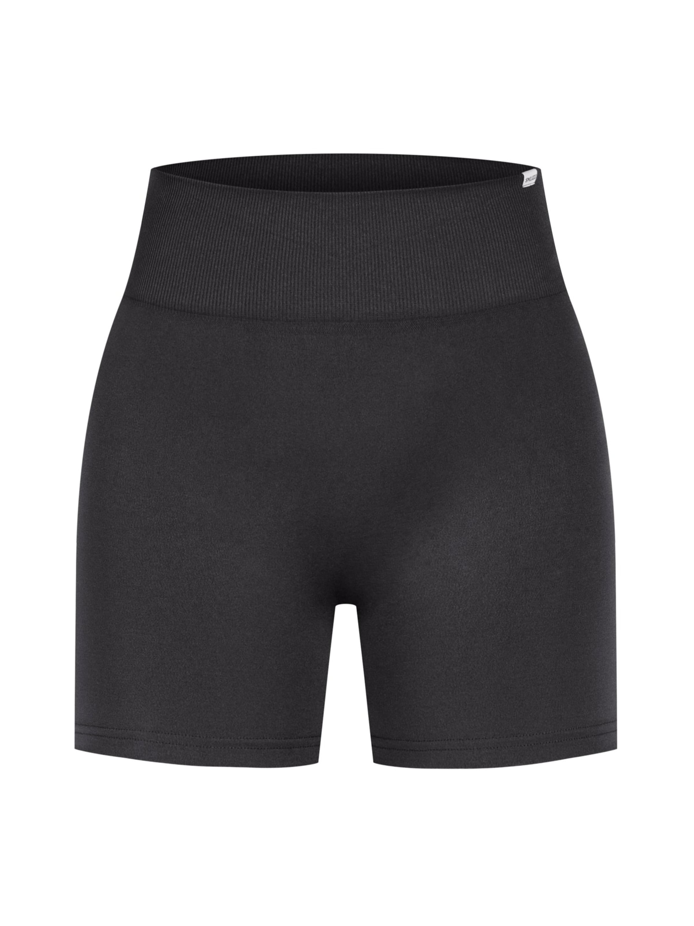 Smilodox Amaze Scrunch Seamless Shorts in Schwarz: Vorderseite