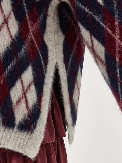 Pullover in S-L Bianco Lucci di colore blu scuro / grigio chiaro / rosso rubino, Visualizzazione prodotti