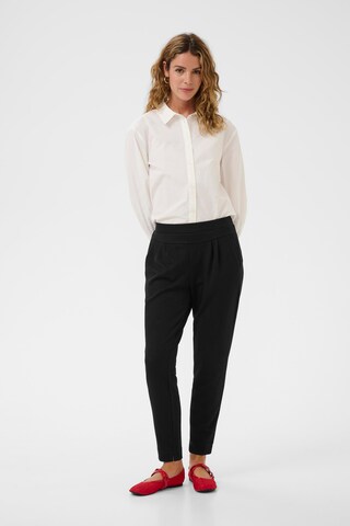 Cream Tapered Pleat-front trousers 'CRAnnika' in Black