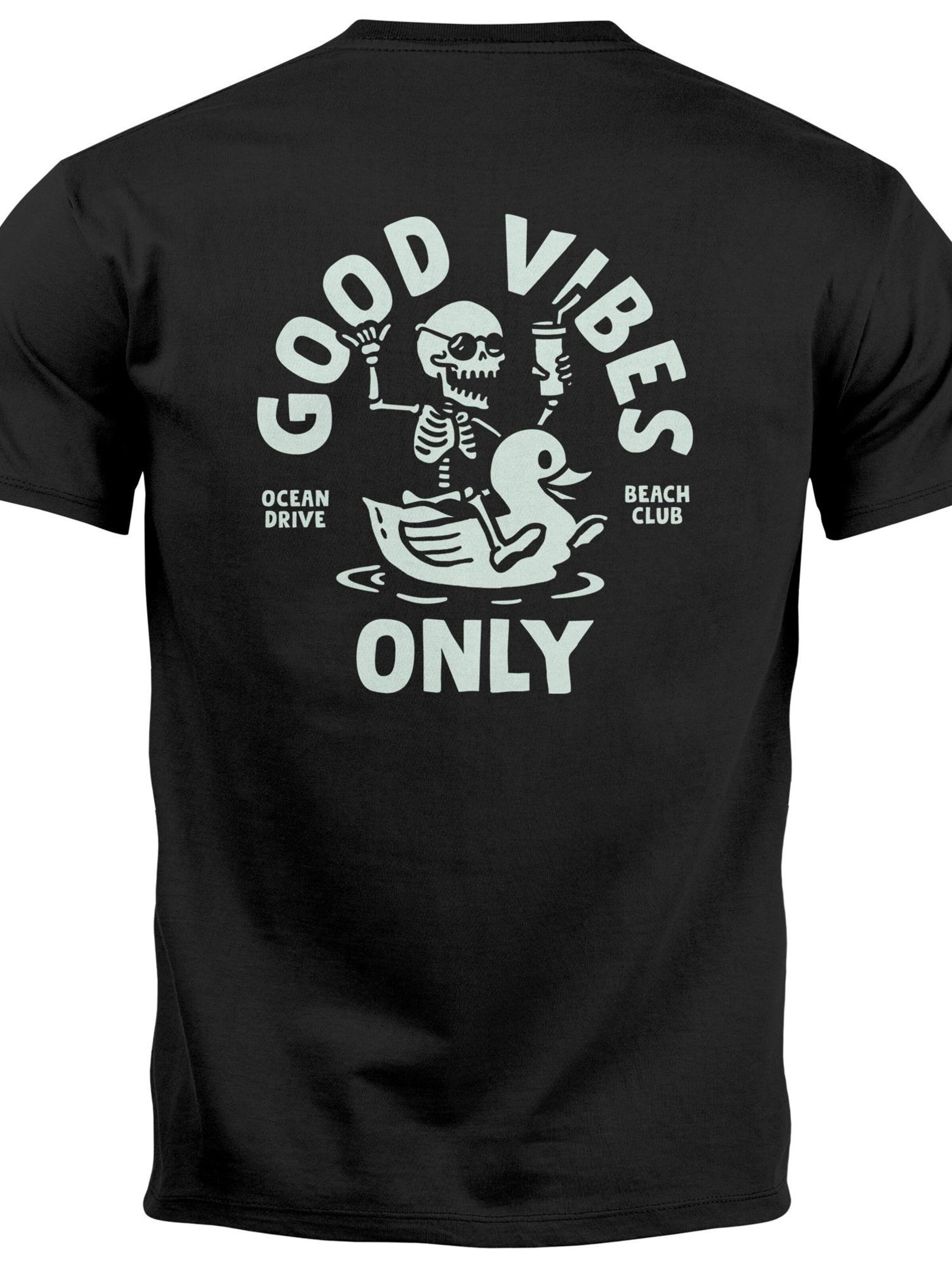 Neverless Shirt 'Good Vibes Rücken' in Black