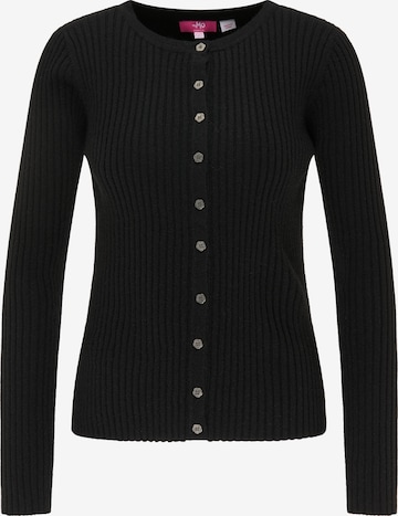 Mo ESSENTIALS Knit Cardigan in Black: front