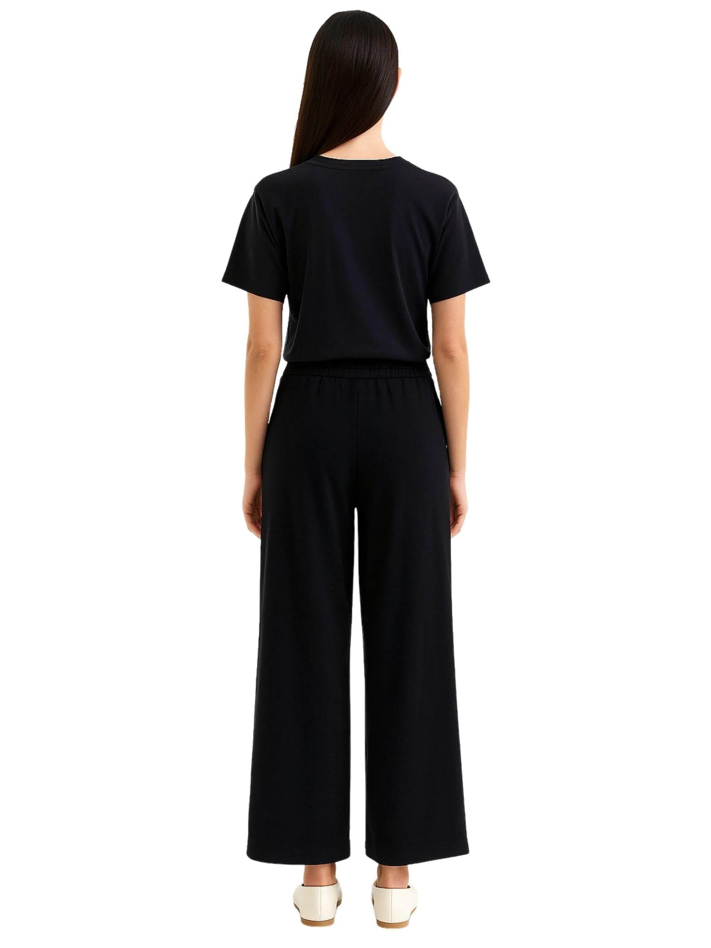 Twinset Baggy Byxa 'Wide-leg sweatshirt trousers' i svart