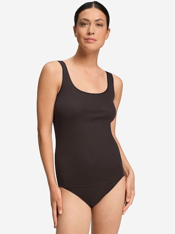 Hanro Top ' Cotton Seamless ' in Bruin: voorkant
