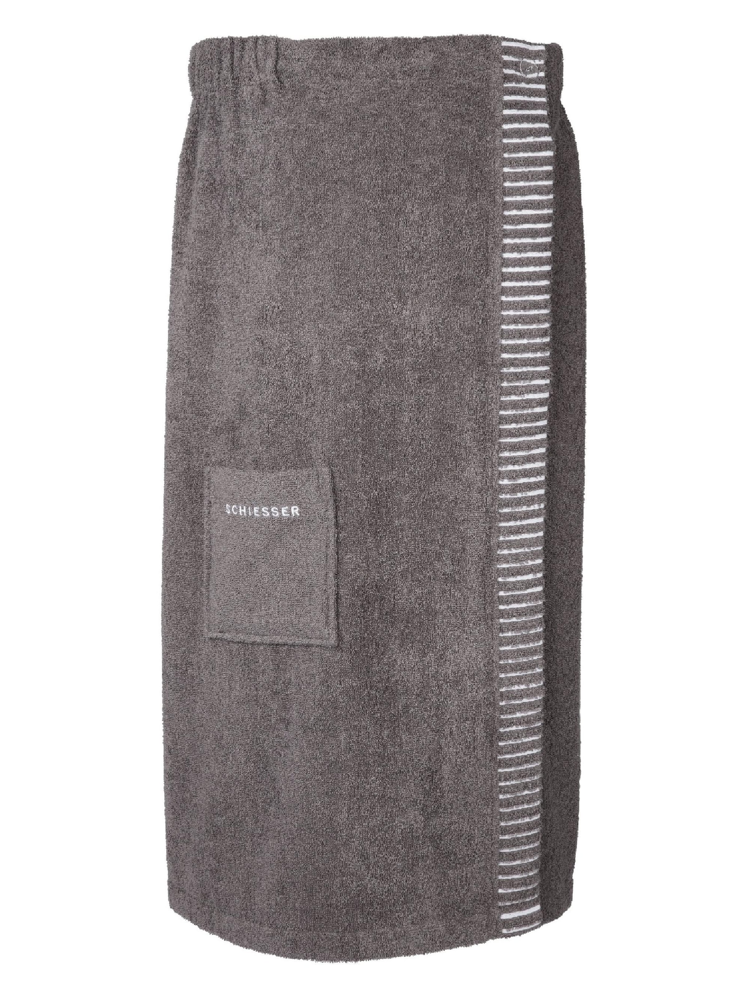 SCHIESSER Short Bathrobe 'Saunakilt Rom Damen' in Grey: front