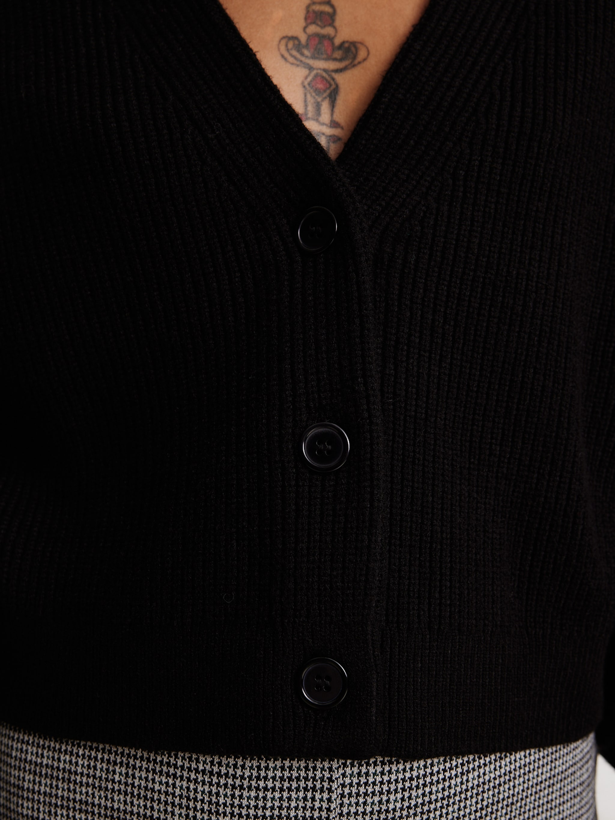EDITED Producten Gebreid vest 'Geena' Zwart