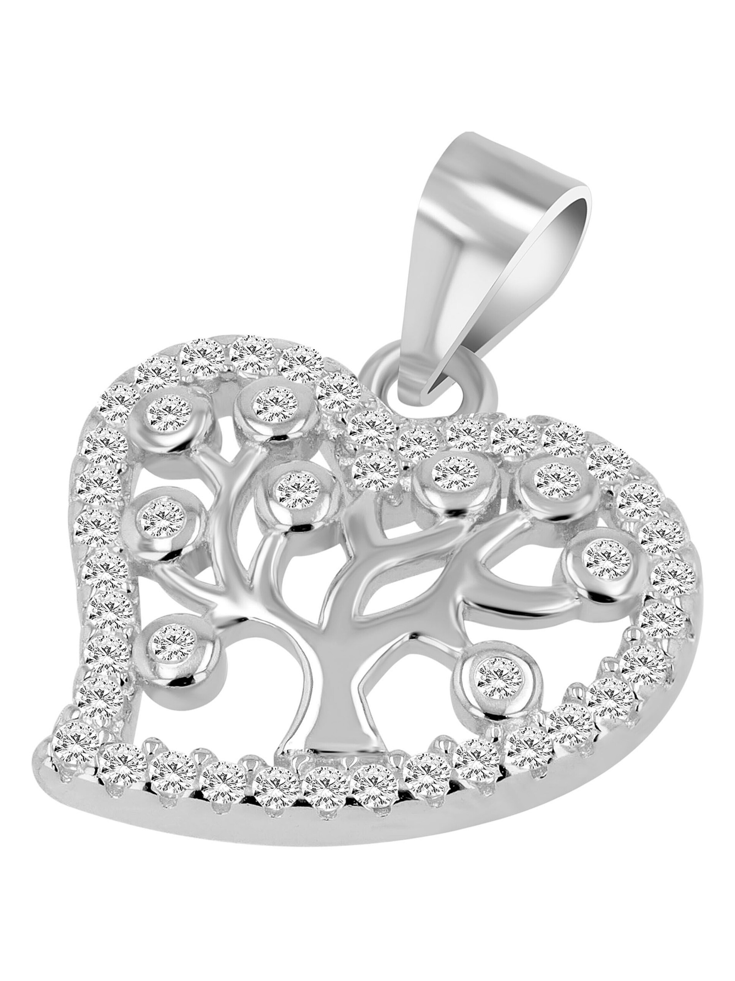 Akzent Pendant '"Kenna" aus 925 Sterlingsilber, rhodiniert, langlebig' in Silver: front