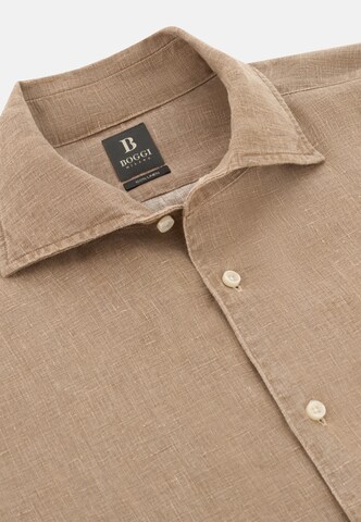 Boggi Milano Regular Fit Hemd in Braun