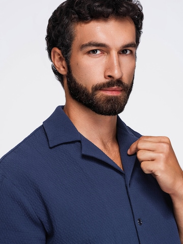 Ombre Regular fit Zakelijk overhemd 'OM-SHSS-0220' in Blauw