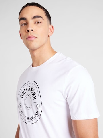 T-Shirt 'Lamer' Only & Sons en blanc
