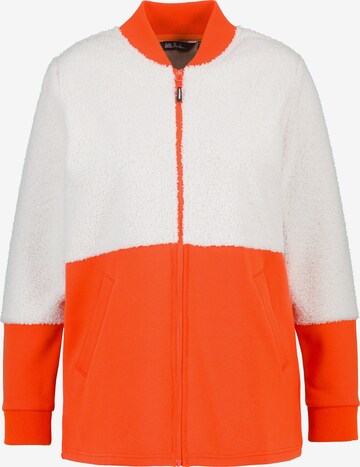 Ulla Popken Zip-Up Hoodie in Orange: front