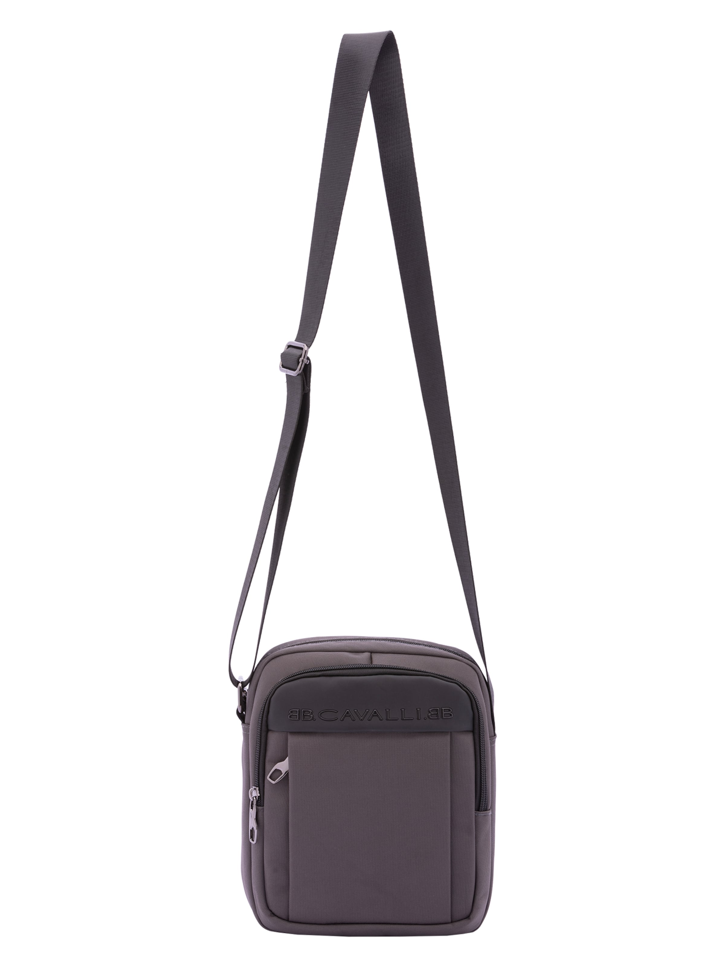Borsa a tracolla 'Borsa a Tracolla B Cavalli Poliestere Zip Tasche Multiple 25x20x10 cm' di B. Cavalli in grigio: frontale