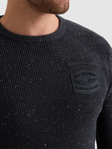 PME Legend Trui 'Pullover in a cotton blend with badges' in Blauw