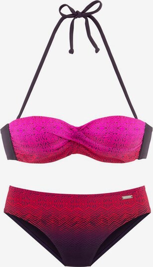 LASCANA Bikini 'Iris' in pink / rot / schwarz, Produktansicht