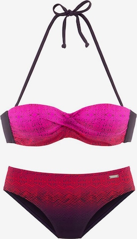 LASCANA Bandeau Bikini 'Iris' w kolorze różowy: przód