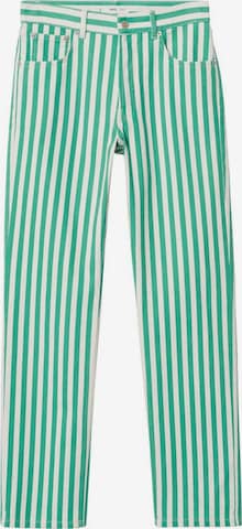 MANGO Regular Jeans in Groen: voorkant