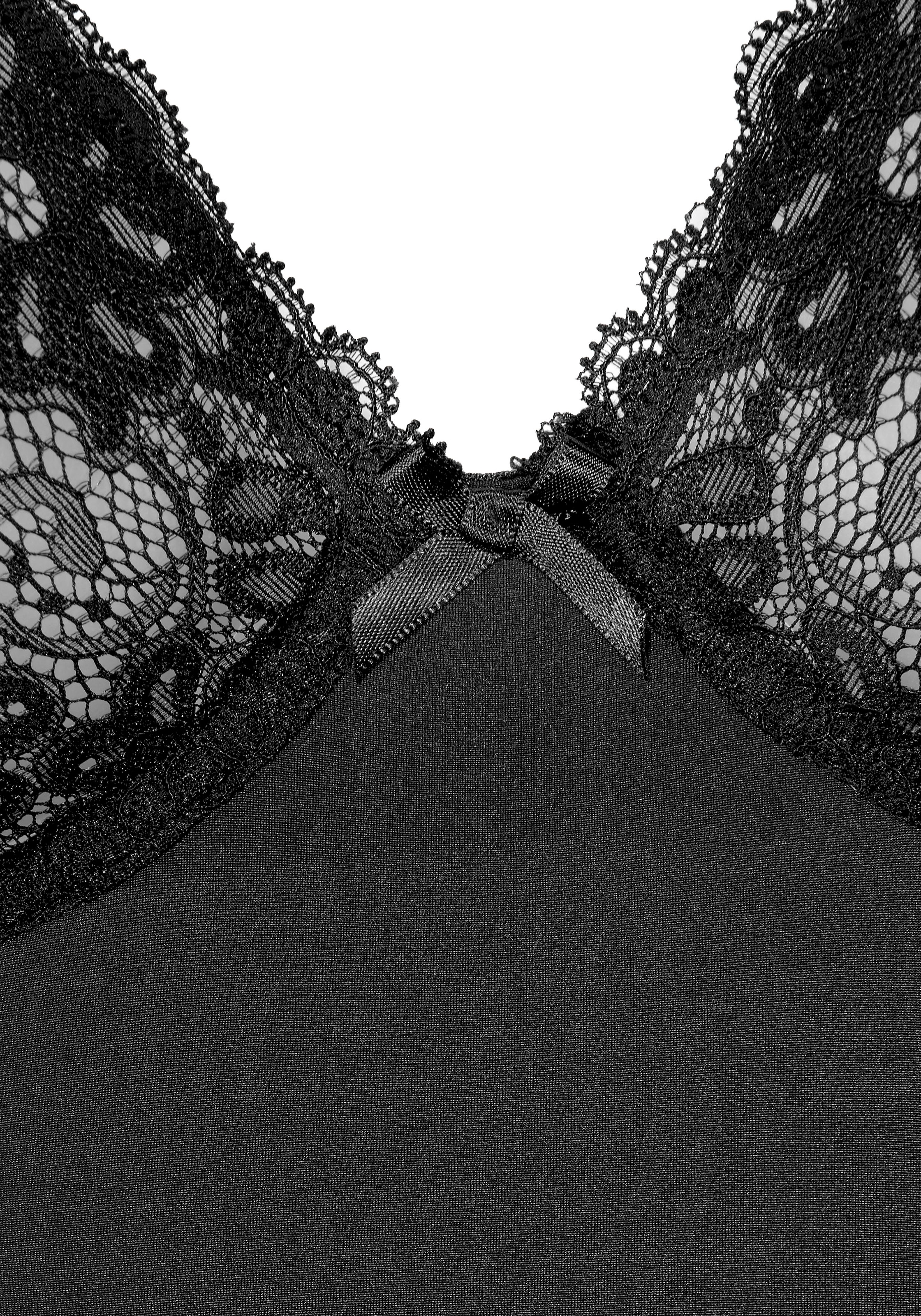 PETITE FLEUR GOLD Set: Corsage und String in Schwarz