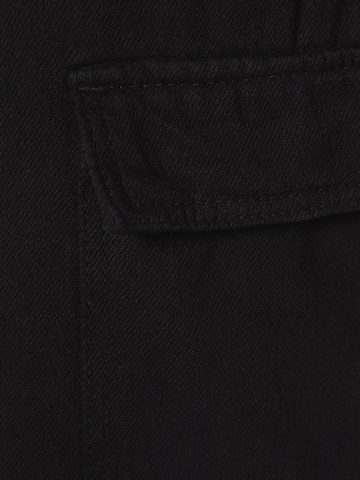 Bershka Szeroka nogawka Bojówki w kolorze czarny