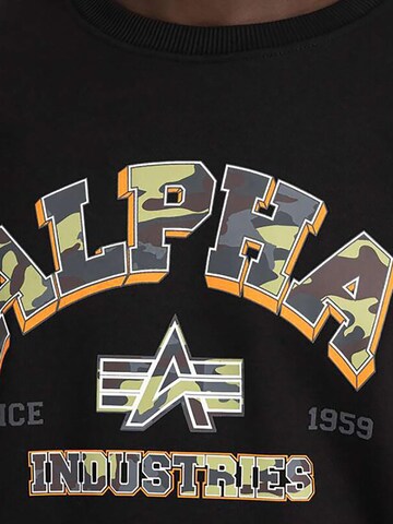 ALPHA INDUSTRIES Sweatshirt 'College' in Black