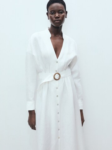 MANGO Shirt dress 'FER' in White