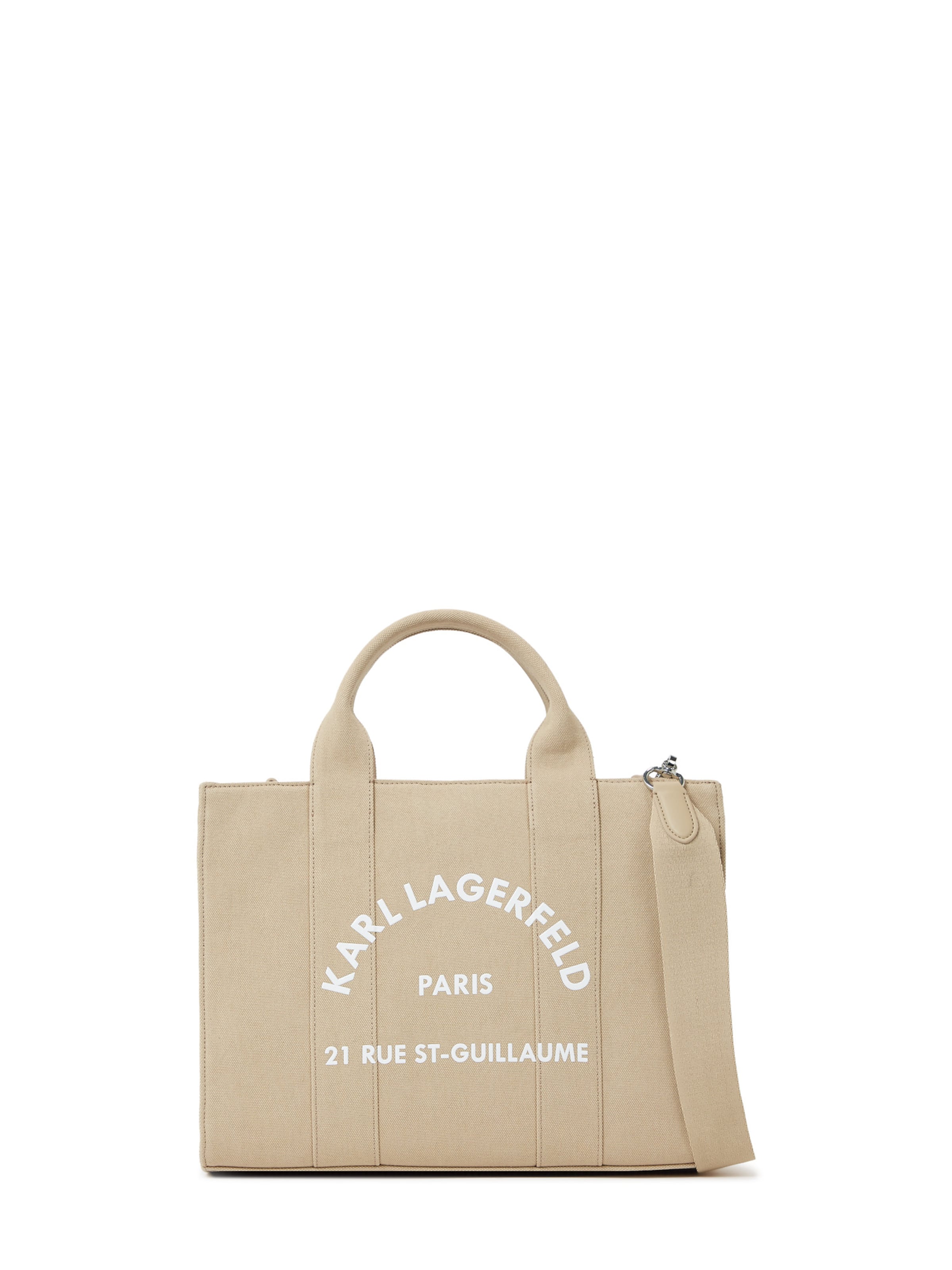 Shopper ' RUE ST-GUILLAUME KLEINE QUADRATISCHE TOTE-BAG ' di Karl Lagerfeld in beige: frontale