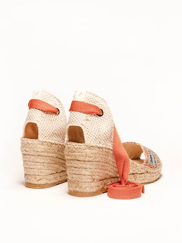 Alhamas Sandal 'Alpargata Cuña 7 cm' in Orange